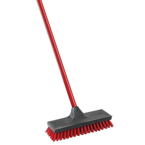 Libman 10.5 in. High Power Floor and Deck Scrub Brush with Steel Handle ...