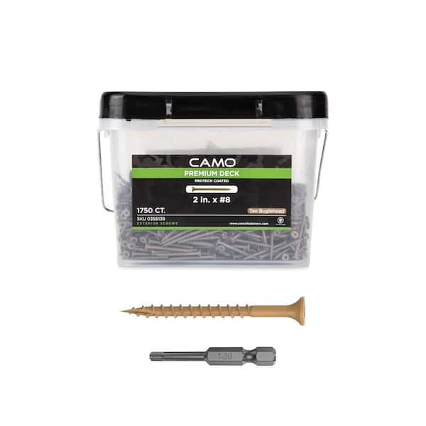 CAMO 2 in. #8 Tan Star Drive Exterior Bugle Head Wood Deck Screws (1750 ...