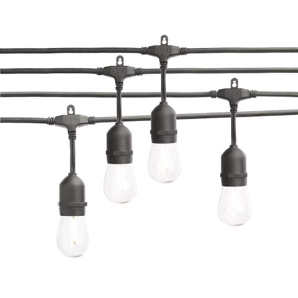 Hampton Bay 24-Light 48 ft. Plug-in Indoor/Outdoor Edison Patio String ...