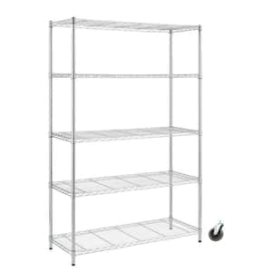 HDX 5-Tier Steel Wire Shelving Unit with Caster…