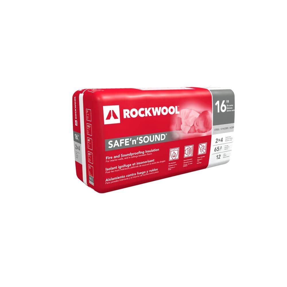 ROCKWOOL Safe 'n' Sound 3 in. x 16-1/4 in. x 47 in. Soundproofing and ...