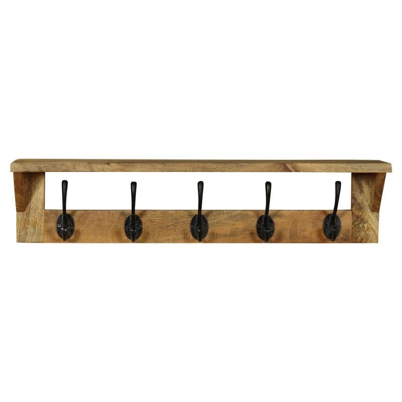 Reva Mango Wood & Metal Wall Hook, Natural