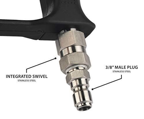 McKillans Pressure Washer Gun with Swivel and 3/8 Male Plug and Wide ...