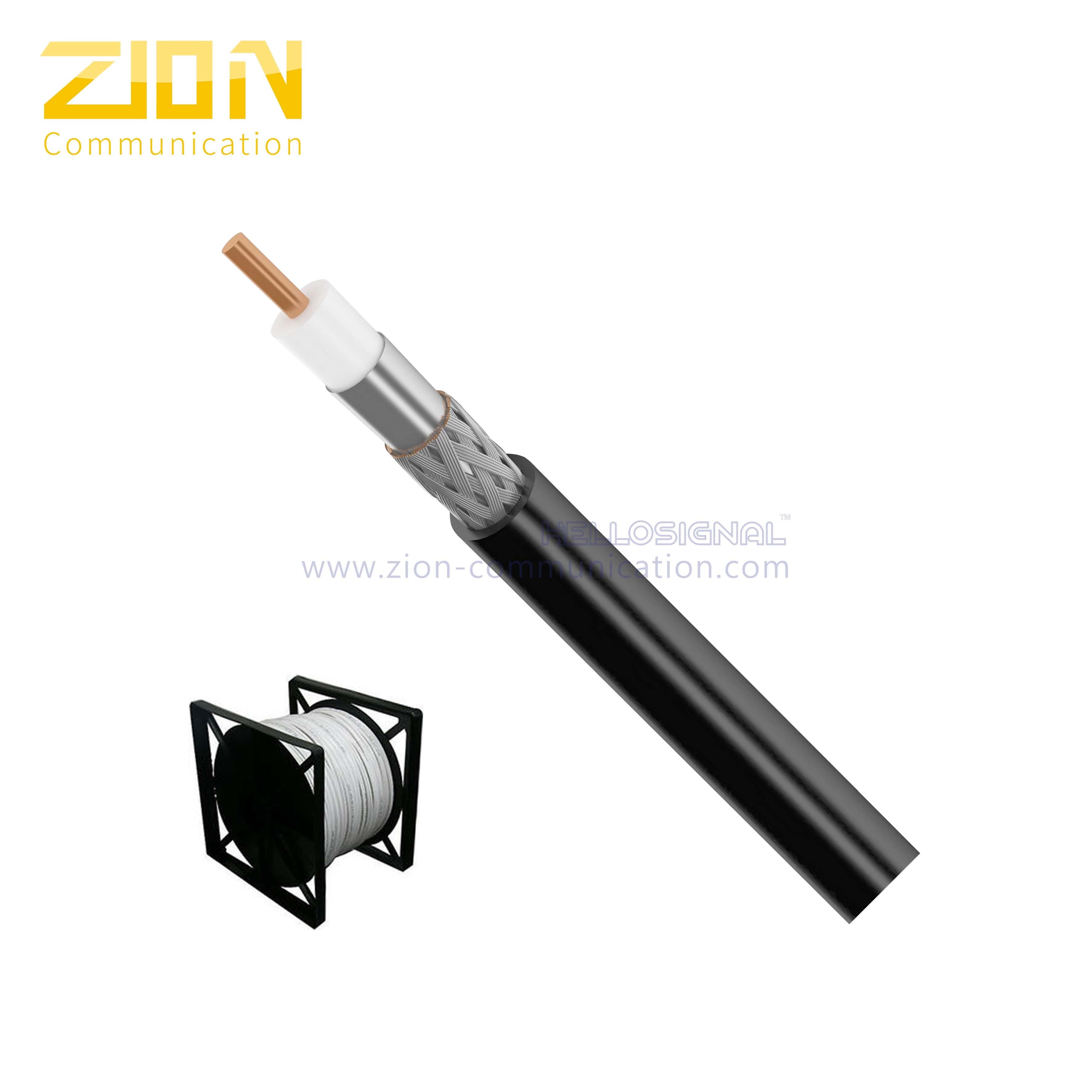 Plenum RG11 Coaxial Cable 14 AWG CCS Conductor 60% AL Mengepang CMP ...