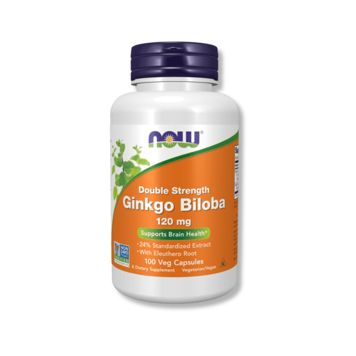 NOW Foods Ginkgo Biloba, Double Strength 120 mg Veg Capsules - Insight ...