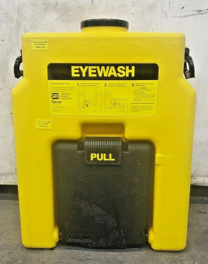 Encon Gravity-Fed Portable Eye Wash Station Holds 14 gal., Flow Rate 0. ...