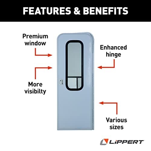 Lippert Components Upgraded RV Radius Entry Door with Screen Door Polar ...