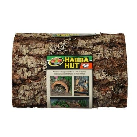 Zoo Med Habba Hut Natural Half Log Shelter for Reptiles, Amphibians ...