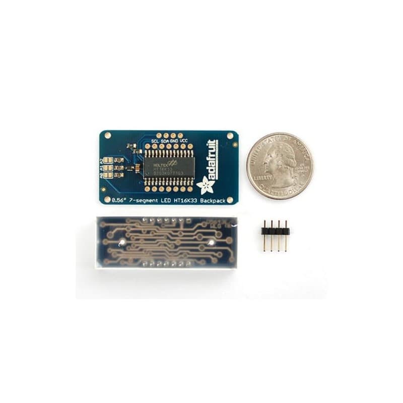 Adafruit 0.56" 4-Digit 7-Segment Display w/I2C Backpack - Green ...