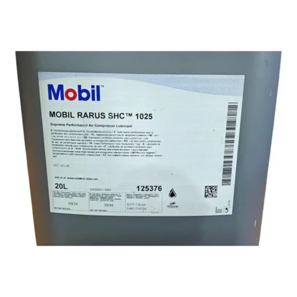 Mobil Rarus SHC 1025 Synthetic Air Compressor Oil – 20 Ltr