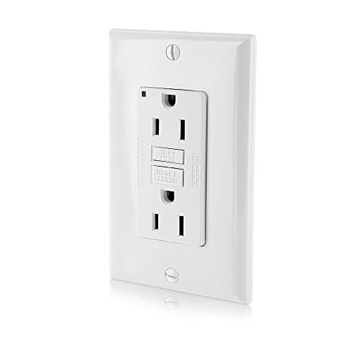 Leviton GFCI Outlet SmartlockPro GFNT1-W - 15 Amp Self-Test LED - 2 ...