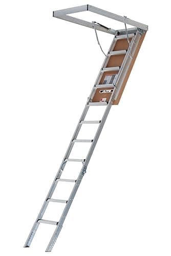 Louisville Ladder AA2210 Elite Aluminum Attic Ladder, 375 Pound Load ...