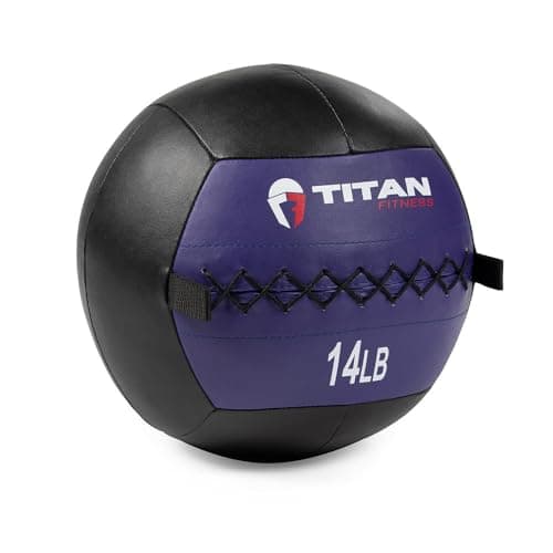 Titan Fitness 30 LB Soft Leather Medicine Wall Ball, White Color-Coded ...
