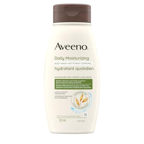 Aveeno Daily Moisturizing Dry Skin Body Wash, Prebiotic Oat, Travel ...