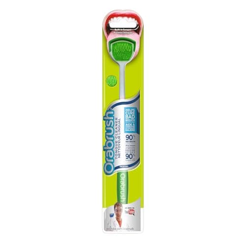 Orabrush Tongue Cleaner, Helps Cure Bad Breath, Bonus Pack- 4 Tongue ...