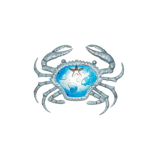 Eease Metal Crab Wall Art Hanging Sculpture for Indoor/Outdoor Nautical ...