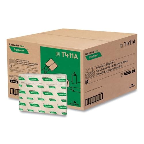 Cascades PRO Perform Interfold Napkins - 1 Ply6.50" Length - White ...