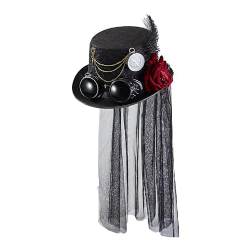 BOLAND VICTORIAN STEAMPUNK Top Hat with Goggles & Veil Adult Fancy ...