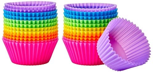Amazon.com: SAWNZC Silicone Cupcake Liners, 24pack Reusable Baking Cups ...