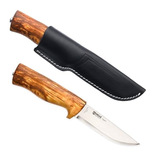 Helle GT 14C28N Outdoor Knife with Leather Sheath - knifebeststore.com
