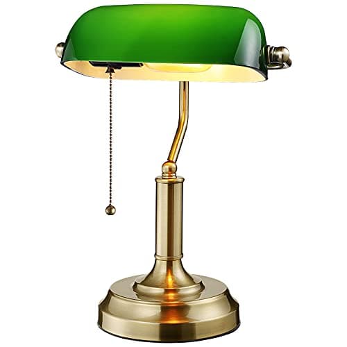 Lampe de banquier en verre vert Torchstar