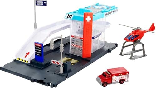 Matchbox Action Drivers Helicopter Rescue Playset