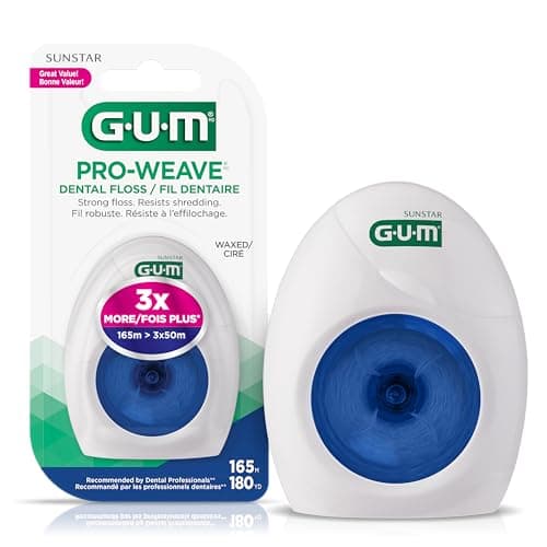 GUM Pro-Weave Woven Dental Floss, Shred Resistant Waxed Floss, Mint ...