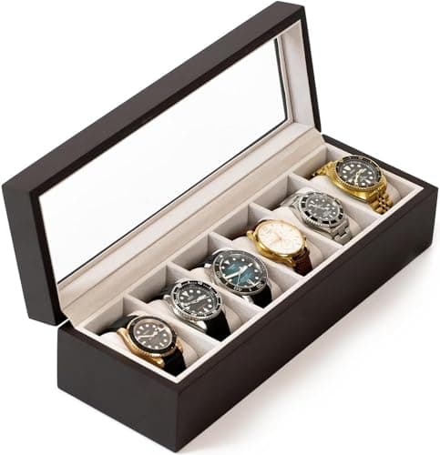 Case Elegance Solid Wood Unisex Watch Box Organizer, Jewelry Wooden ...