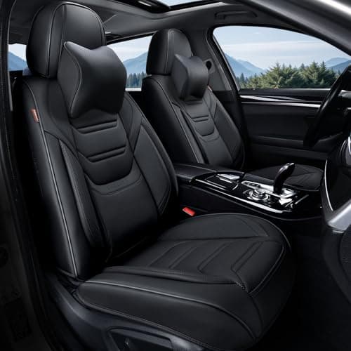 Auto Drive 2 Piece Car Seat Covers and Headrest Covers, Black Red ...