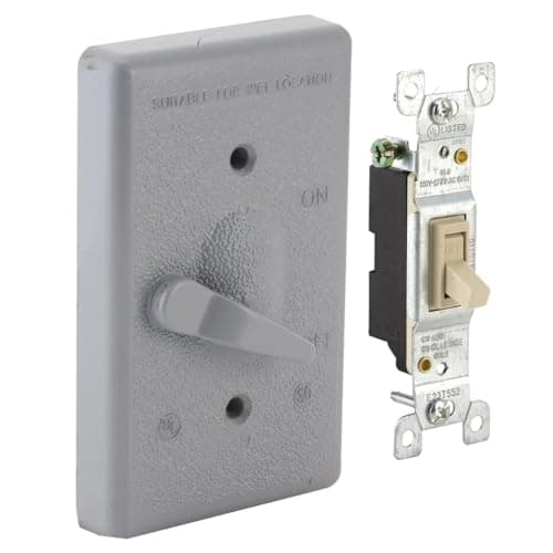 1-Gang Weatherproof Cover, Vertical, Toggle Single Pole 125V, 15A ...