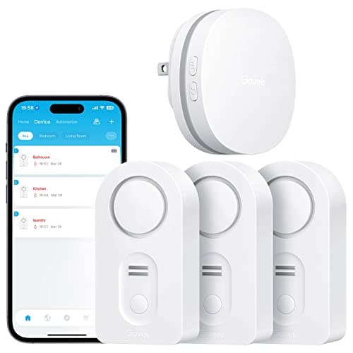 Govee WiFi Water Sensor 3 Pack, Water Leak Detector 100dB Adjustable ...