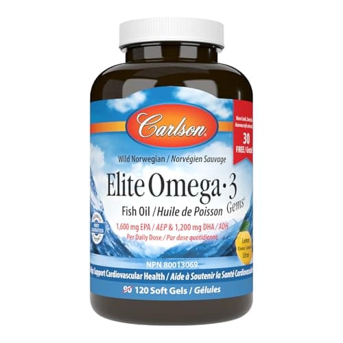 Carlson Elite Omega-3 Gems Natural Lemon 800mg - 60 Softgels - Walmart.com