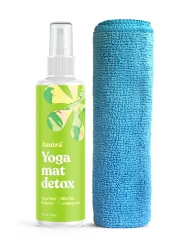 Asutra Natural Organic Yoga Mat Cleaner with Microfiber Towel, Peaceful ...