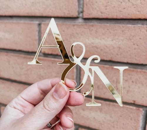 Monogram Acrylic Cake Topper | Dockside Engraving | Custom Gifts