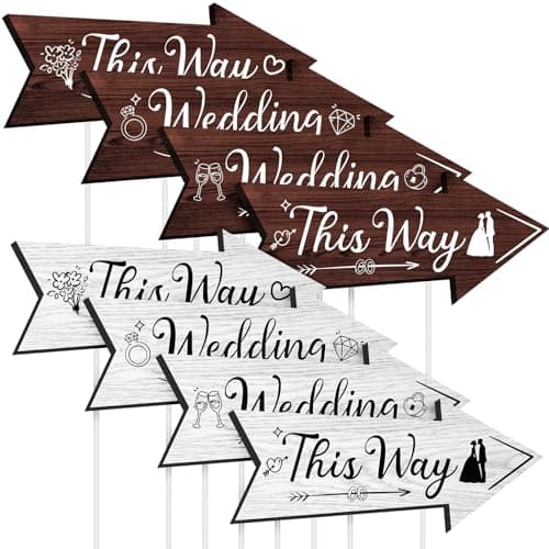 Rustic Style Wedding Direction Arrow Signs with Stakes, 8X12InchWedding ...