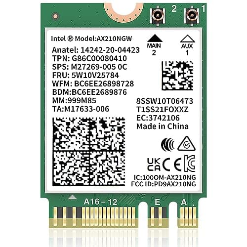 3000Mbps WiFi 6E Intel AX210 Bluetooth 5.2 WiFi 6 Card 802.11ac/ax 2.4G ...