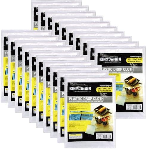 Plastic Drop Cloths 20 Pack, 9x12 ft P…