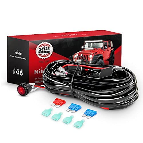 Nilight 16AWG LED Light Bar Wiring Harness Kit
