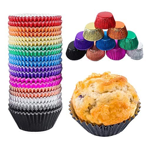 Foil Cupcake Liners - Rainbow Metalli…