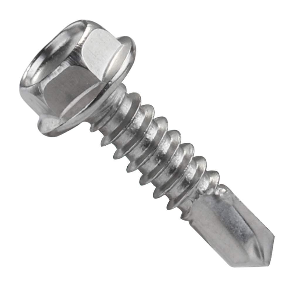 #8 x 1-1/2" Hex Washer Head Self Tapping Sheet Metal Tek Screws with ...