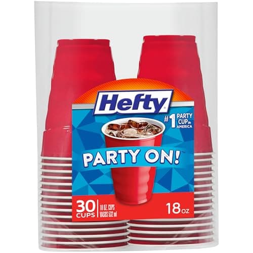 Hefty Party On Disposable Plastic Cups, Blue, 18 Ounce, 120 Count ...
