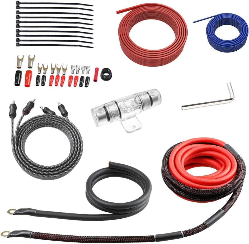 Amazon.com: ROCKRIX Car Audio Cable Amp Wiring Kit - 20ft 4 Gauge Power ...