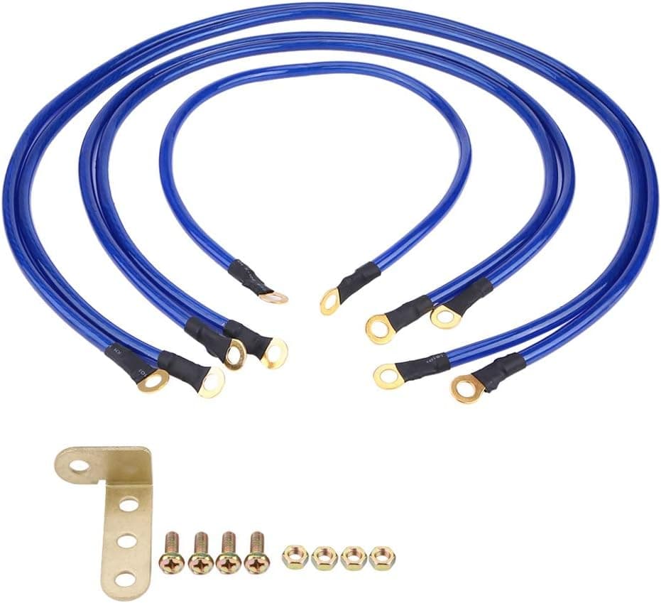 for automotive grounding kit Car Battery Earth Cables Set Universal 5 ...