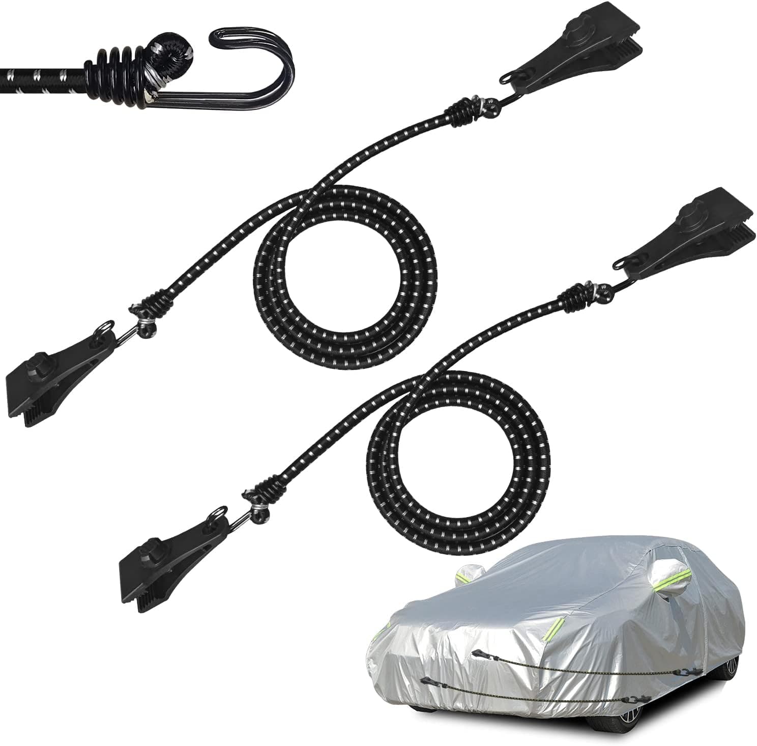 Amazon.com: Hlogree 2PCS Car Cover Gust Straps Wind Protector,Bungee ...