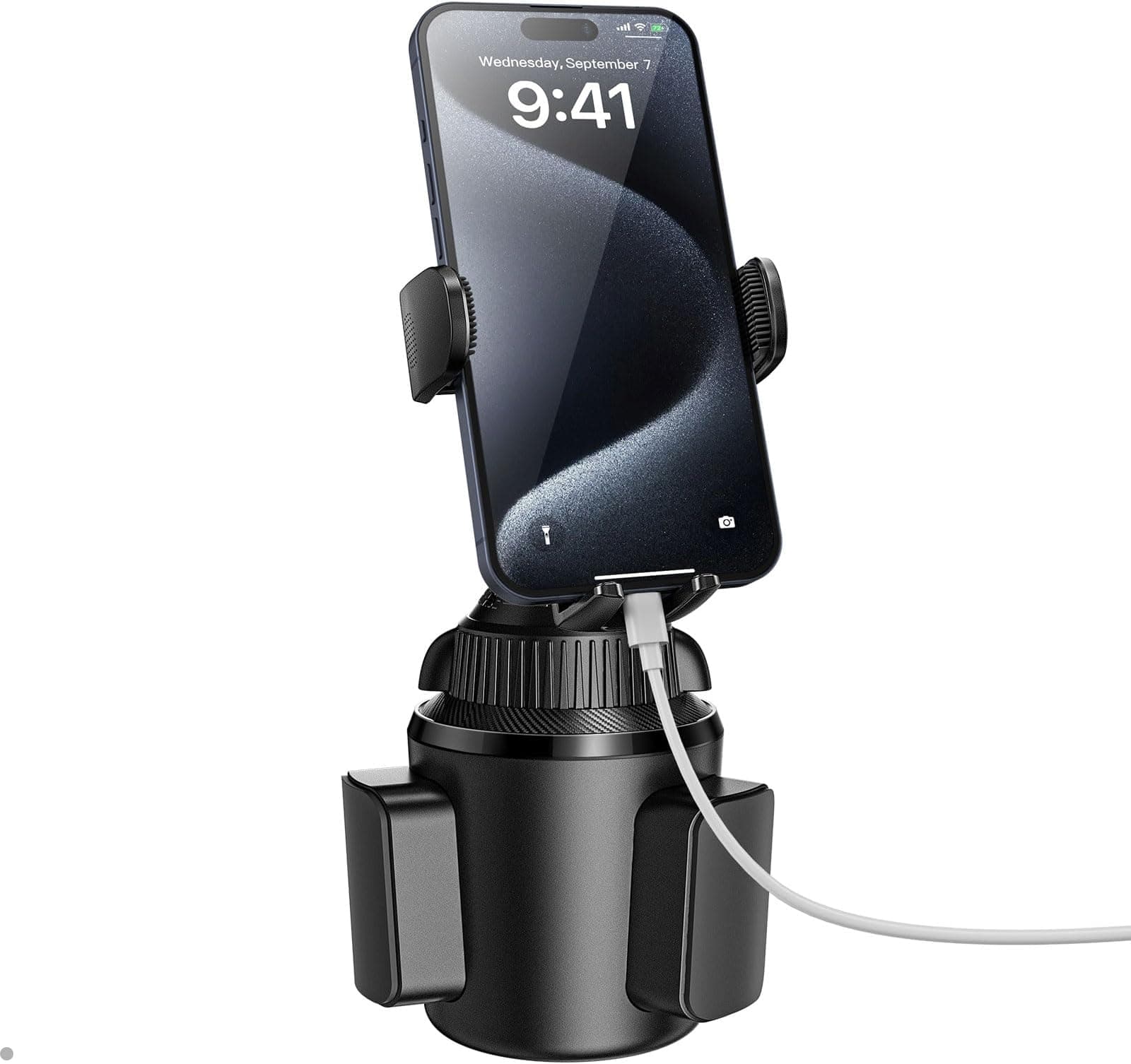Amazon.com: Dual Coil 15W Cup Phone Holder Mount,Wireless Car Charger ...