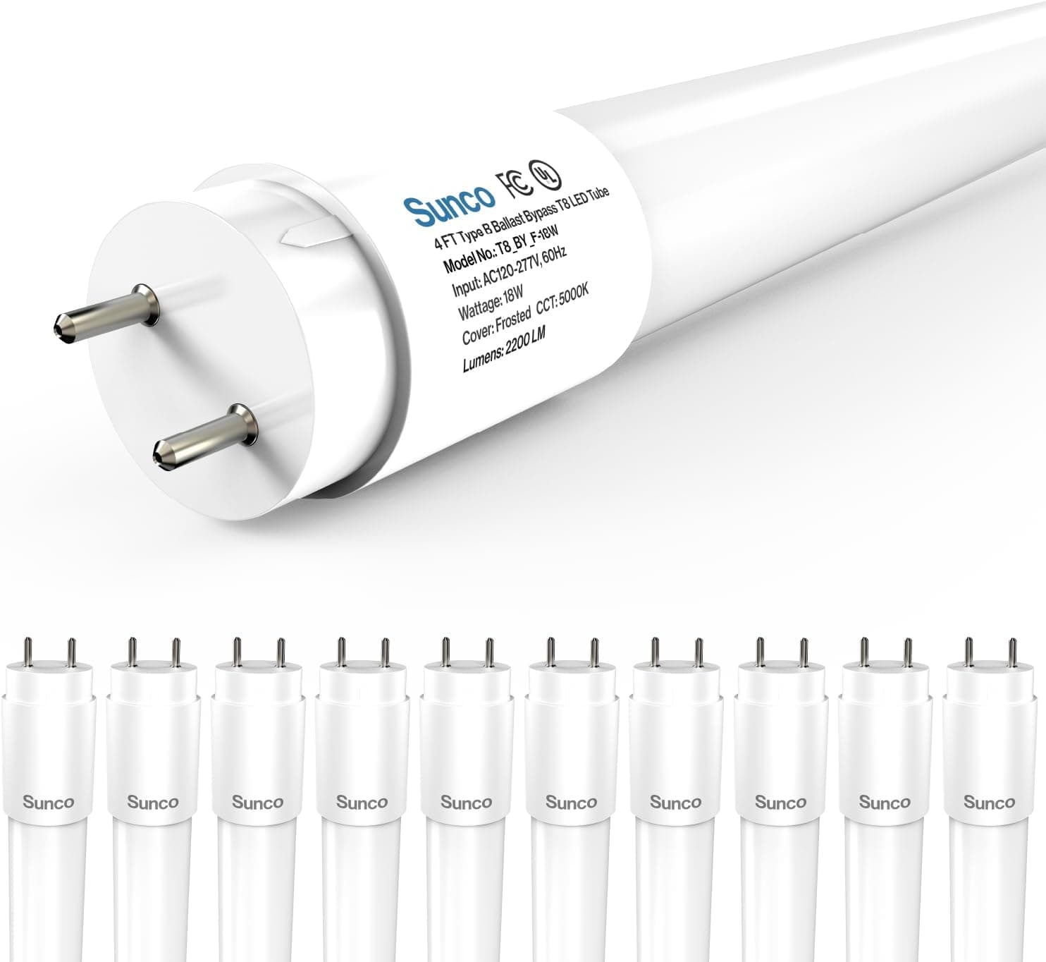 GE Lighting (16 Tubes) GE 13142 LED Tube T8, 15 watt, 1800 Lumen 6500K ...
