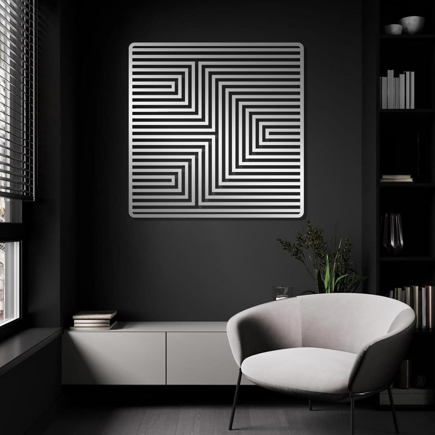 Amazon.com: Minimalist Metal Wall Art, Geometric Metal Wall Art, Visual ...