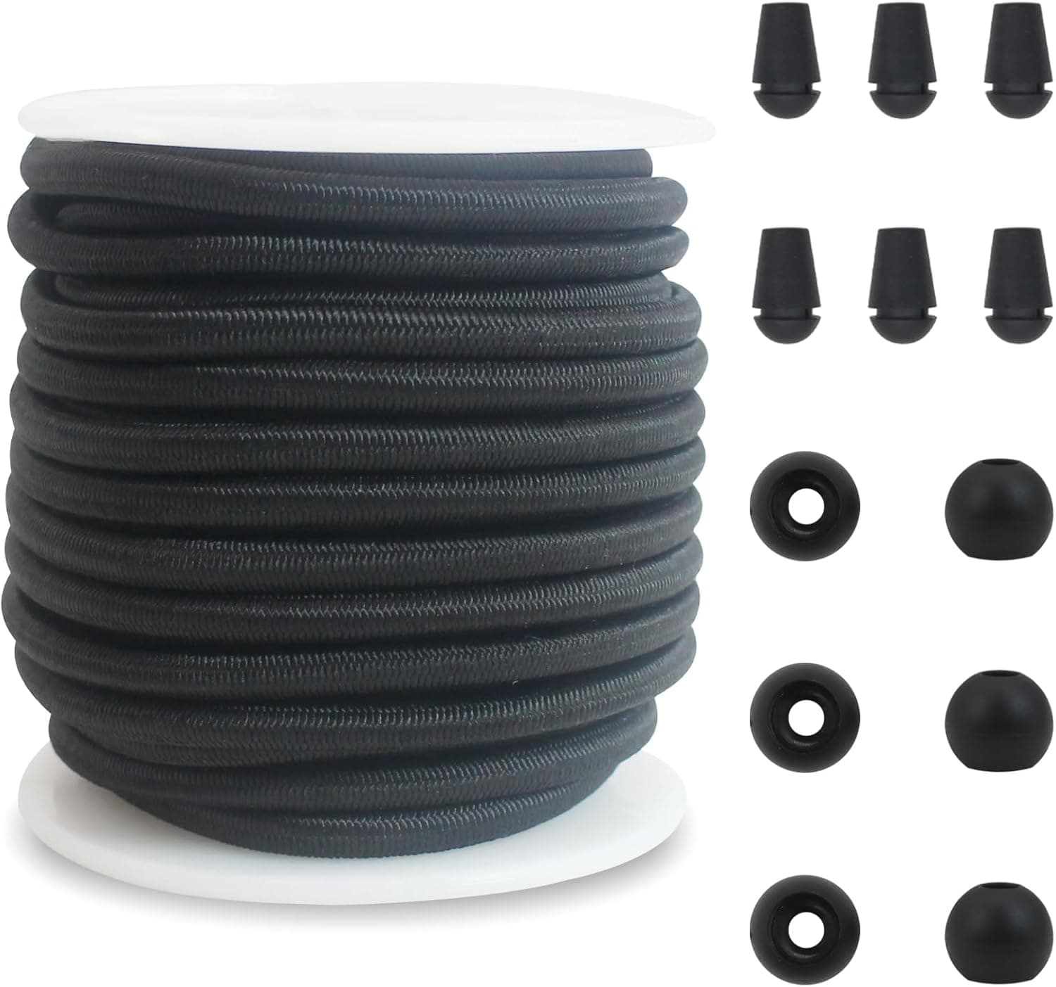 Amazon.com: ZHFMLY 4mm Black Bungee Shock Cord 5/32 inch Thick Elastic ...