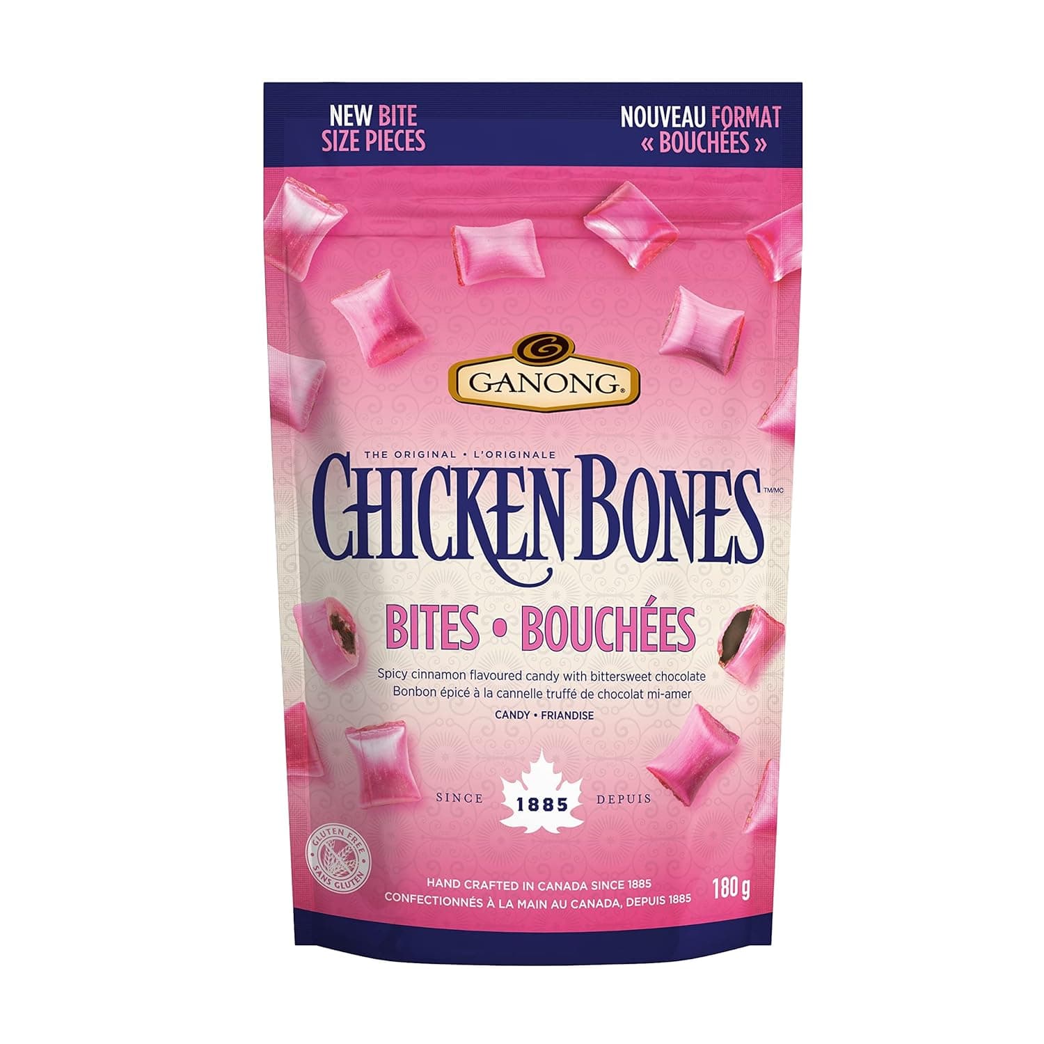 Amazon.com : Ganong Chicken Bones Bites - Bite Size Pieces of Cinnamon ...