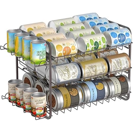 Amazon.com: DecoBros Supreme Stackable Can Rack Organizer, Chrome ...